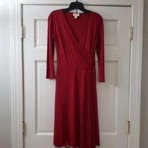 Red dress perfect for travel!